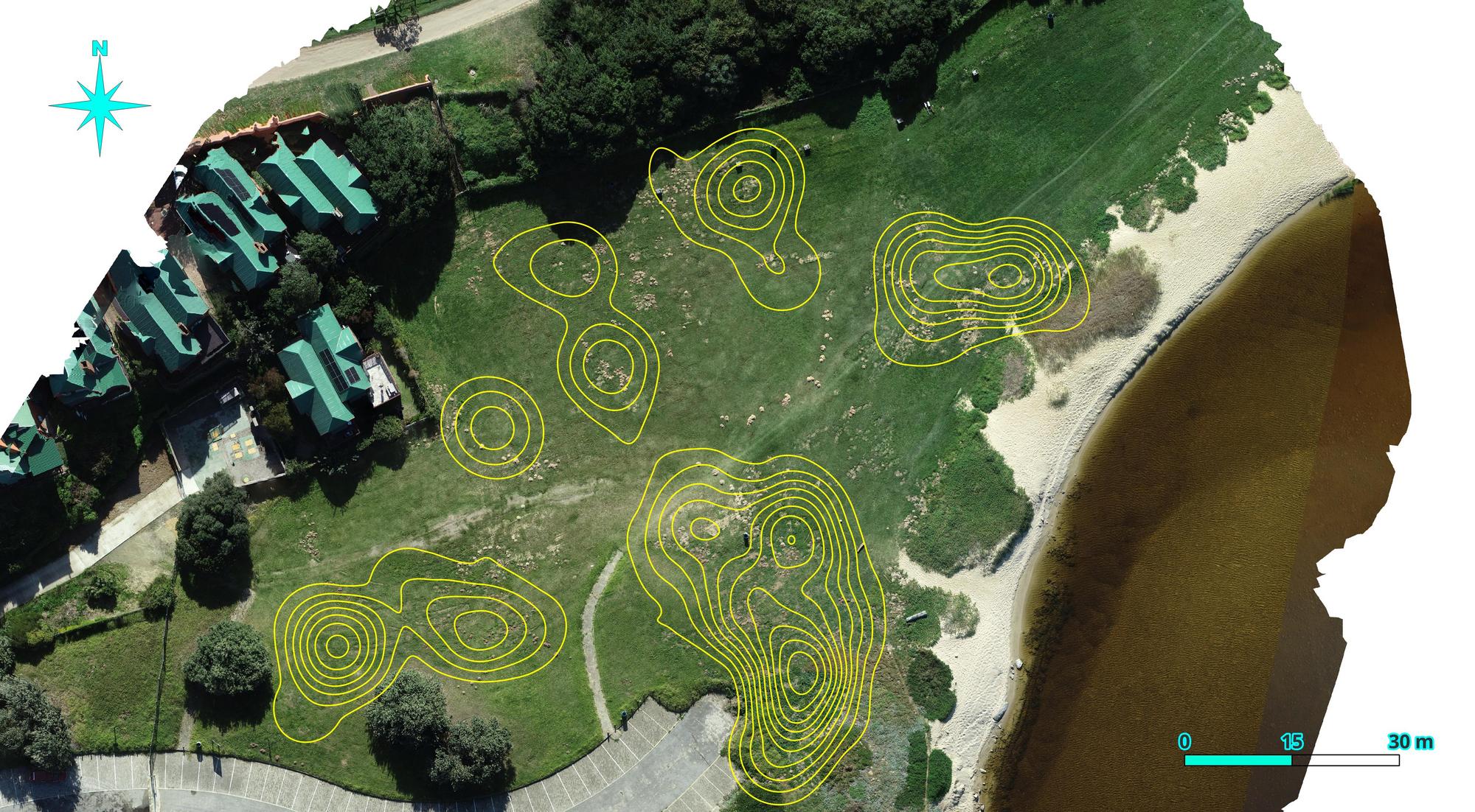 Data collected over 1 week in 2024. It appears that there may be 6 territories in the 9552 square meter area.