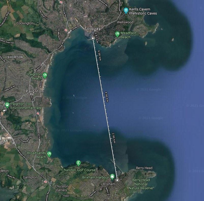 A map showing the transmission path of the Instant Detect 2.0 camera range test
