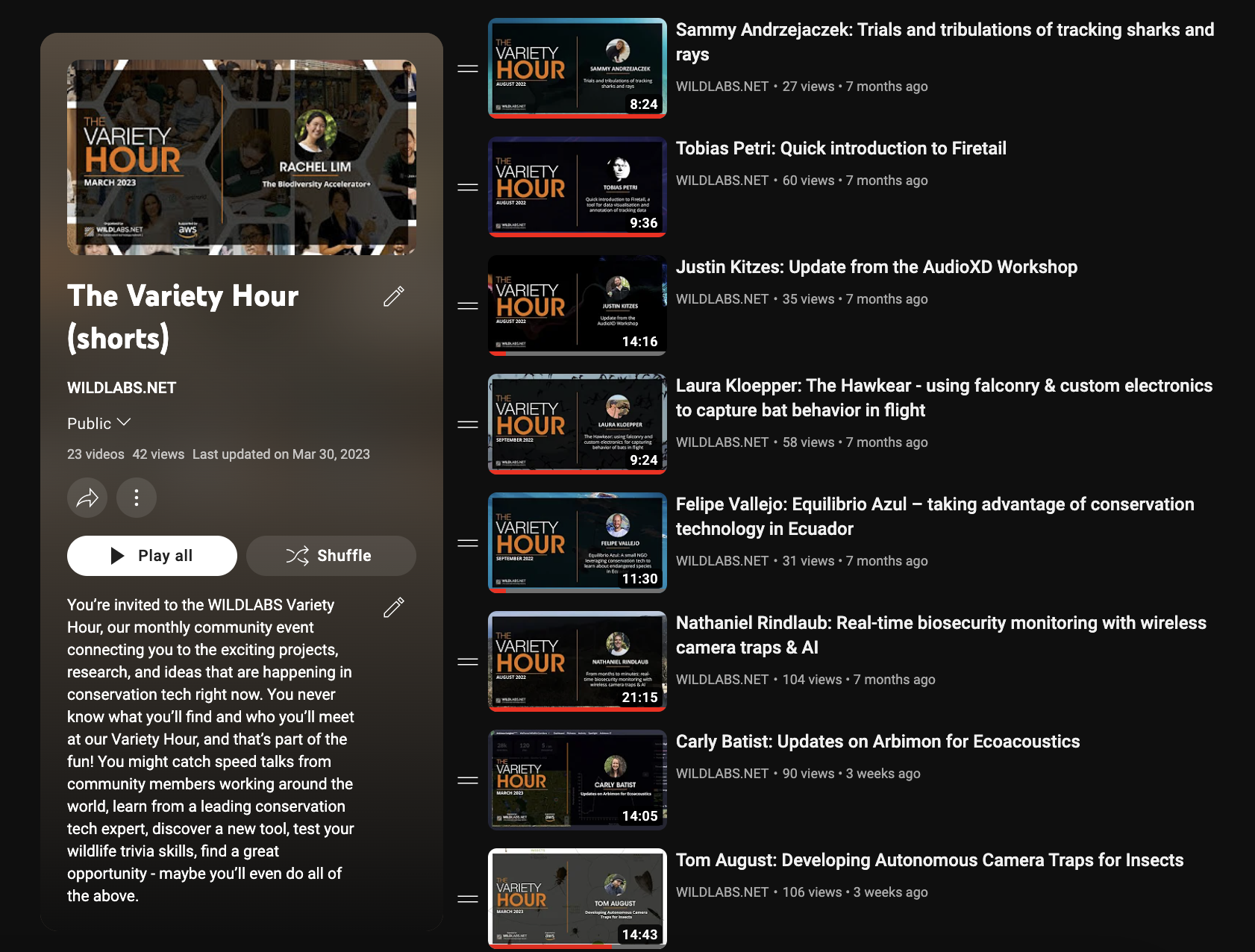 https://www.youtube.com/playlist?list=PLWcz3iwCnCqQAO2z5ytsqJZdEJr0Qk2ch