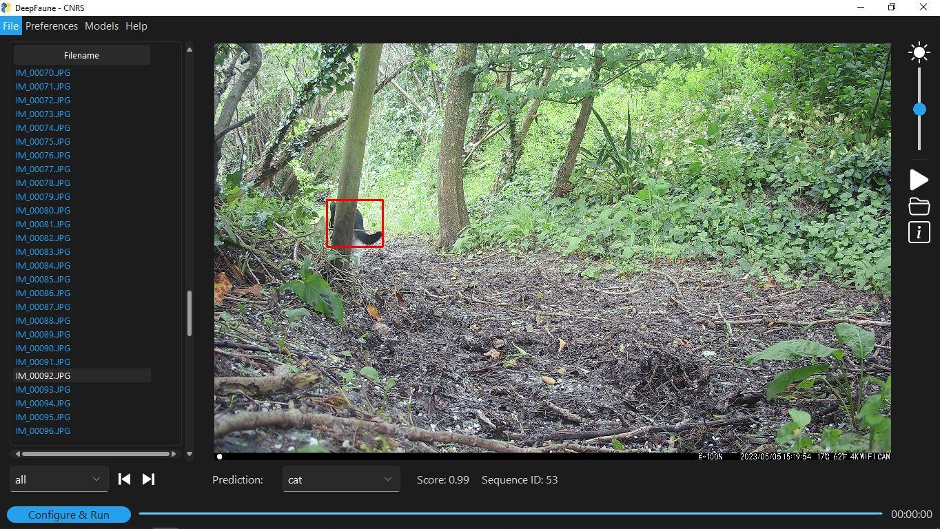Image of the Deepfaune software