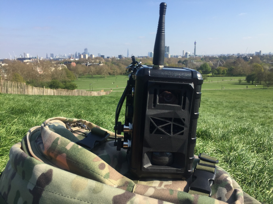 IMAGE OF PROTOTYPE INSTANT DETECT 2.0 CAMERA DOING LORA RADIO RANGE TESTING AT LONDON ZOO